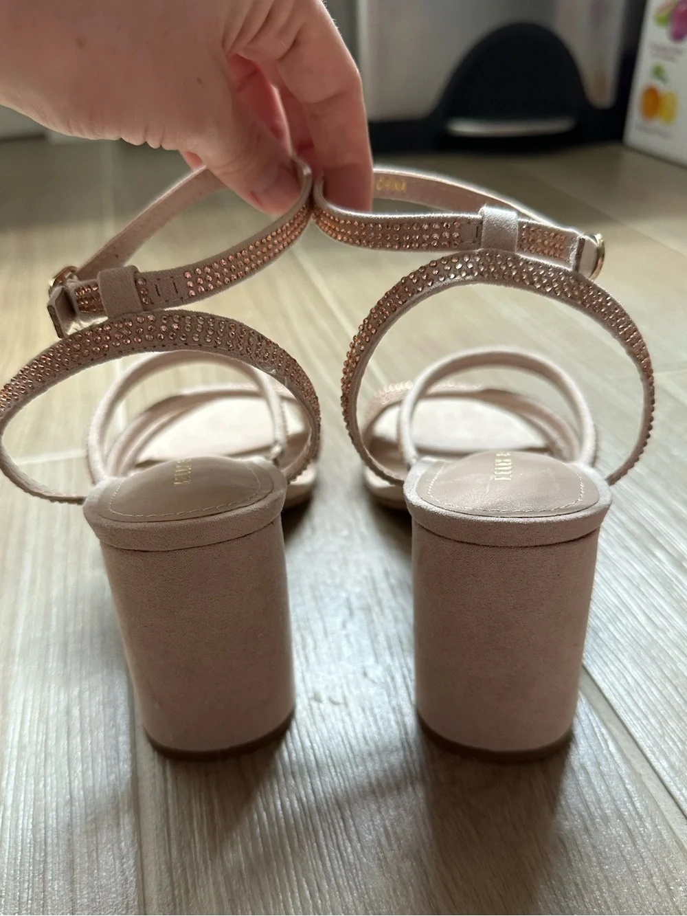 Kelly & Katie Blush Pink Strappy Block Heel Sandals